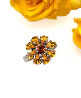 【ドイツ買付】ヴィンテージ SEIBOTH トパーズ フラワー リング/Vintage SEIBOTH Topaz Flower Ring