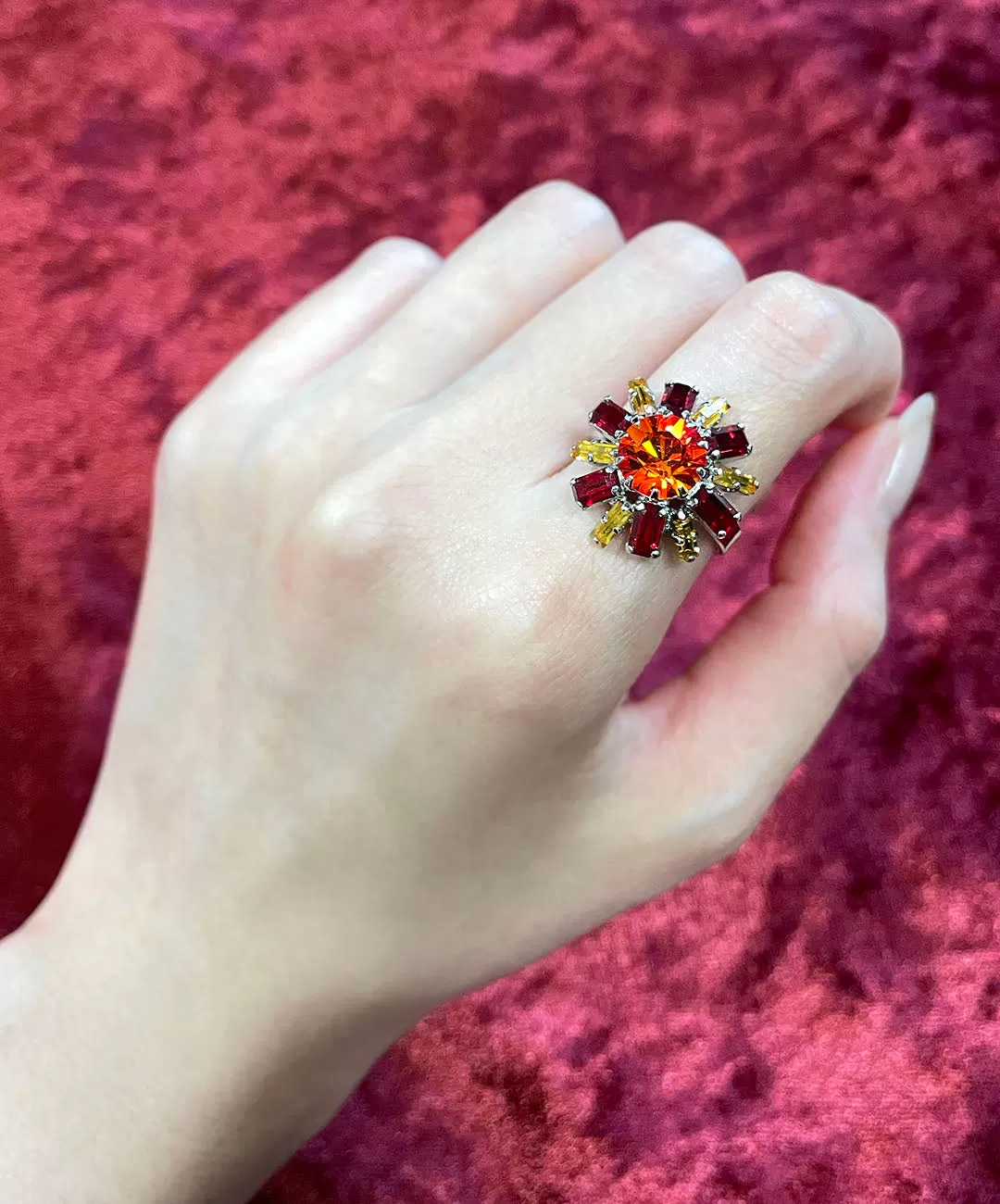 【ドイツ買付】ヴィンテージ SEIBOTH ファイア フラワー リング/Vintage SEIBOTH Fire Flower Ring